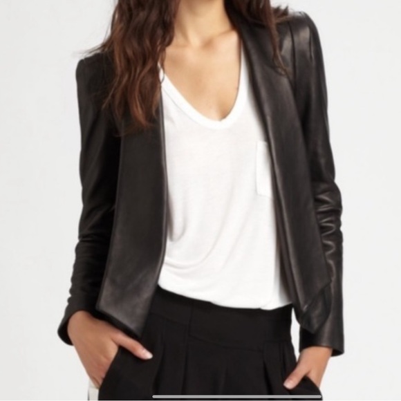 REBECCA MINKOFF 🌺Gorgeous ‘Becky’ Lambskin Leather Jacket w/ Pointe. Size XS — - Picture 12 of 16